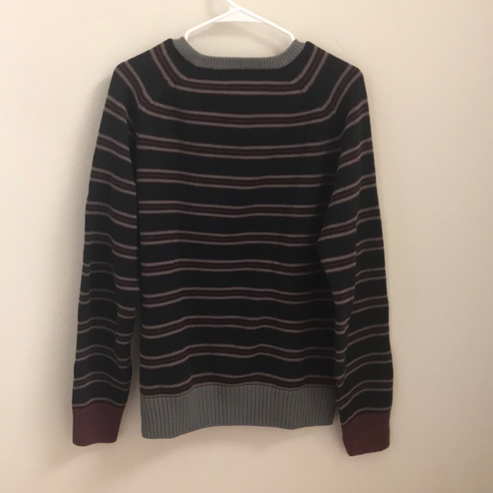 Penguin maroon, grey, black striped sweater - Picture 3 of 5